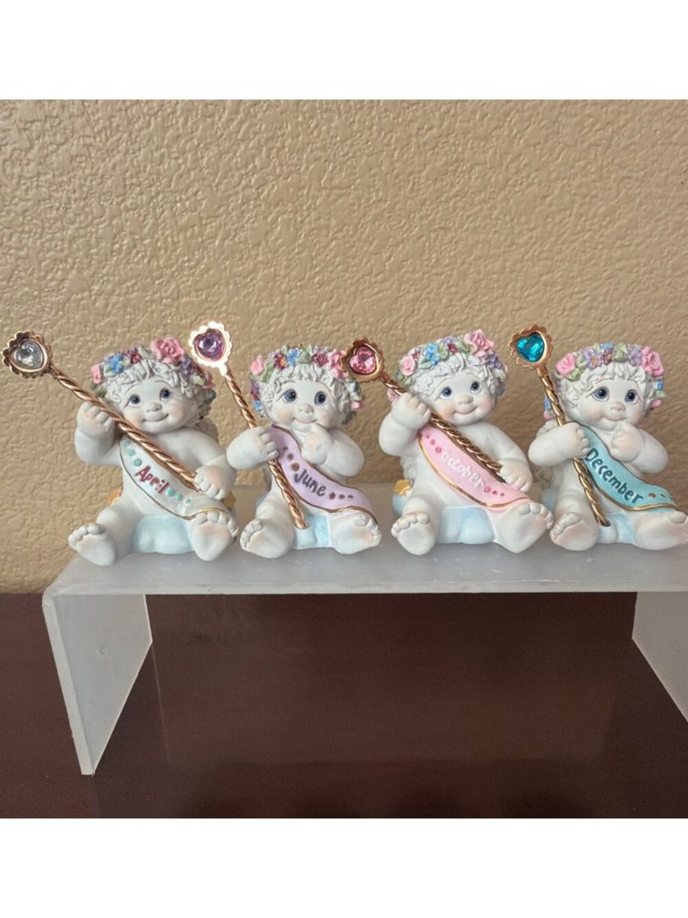 2001 Dreamsicles Kristin Birthstone Cherubs Lot of 4 April June October December